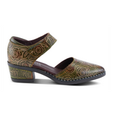 L'Artiste Jazzberry Heeled Mary Jane (Women) - Olive Multi Dress-Casual - Heels - The Heel Shoe Fitters