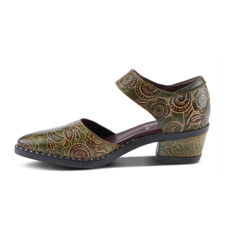 L'Artiste Jazzberry Heeled Mary Jane (Women) - Olive Multi Dress-Casual - Heels - The Heel Shoe Fitters