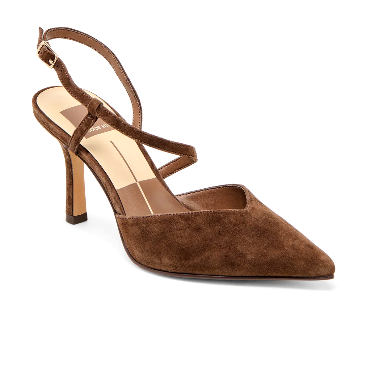 Dolce Vita Kamra Strappy Heel (Women) - Dark Brown Suede Dress-Casual - Heels - The Heel Shoe Fitters