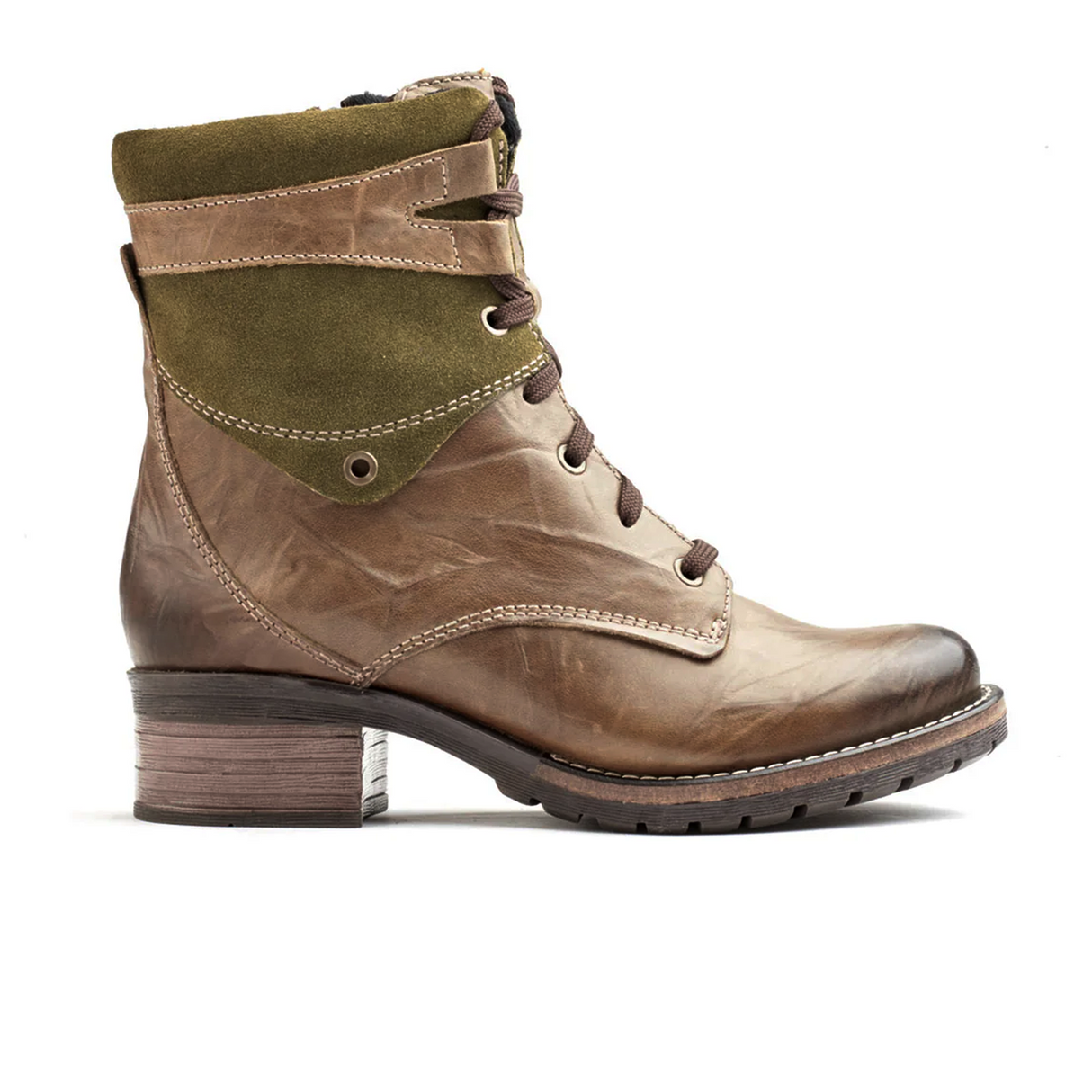 Dromedaris Kara Suede Ankle Boot (Women) - Olive Boots - Fashion - Mid Boot - The Heel Shoe Fitters