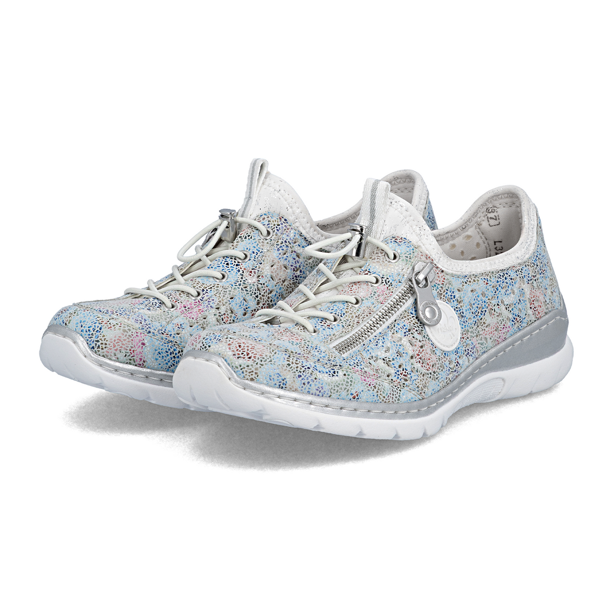 Rieker Nikita 52 Sneaker (Women) - Ice-Multi/Weiss-Silber Athletic - Casual - Lace Up - The Heel Shoe Fitters