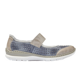 Rieker Nikita L32B5-42 Mary Jane (Women) - Steel/Ozean Athletic - Casual - Slip On - The Heel Shoe Fitters