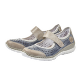 Rieker Nikita L32B5-42 Mary Jane (Women) - Steel/Ozean Athletic - Casual - Slip On - The Heel Shoe Fitters