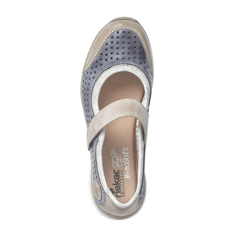 Rieker Nikita L32B5-42 Mary Jane (Women) - Steel/Ozean Athletic - Casual - Slip On - The Heel Shoe Fitters