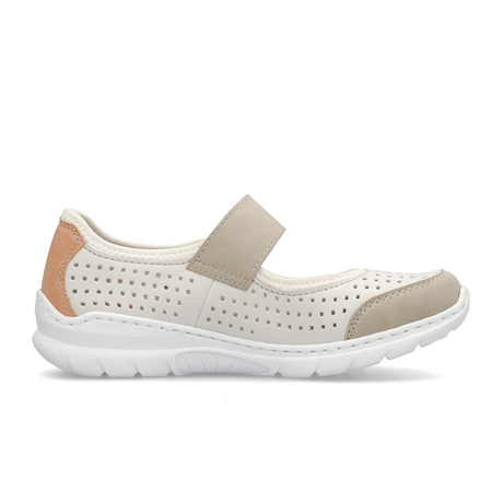 Rieker L32B5 Nikita Mary Jane (Women) - Ginger/Off White Athletic - Casual - Slip On - The Heel Shoe Fitters