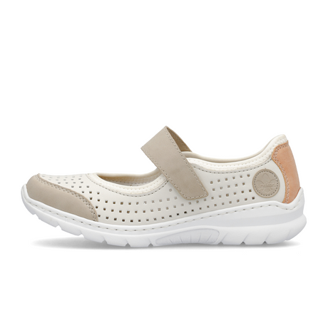 Rieker L32B5 Nikita Mary Jane (Women) - Ginger/Off White Athletic - Casual - Slip On - The Heel Shoe Fitters