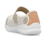 Rieker Nikita L32B5 Mary Jane (Women) - Ginger/Off White Athletic - Casual - Slip On - The Heel Shoe Fitters