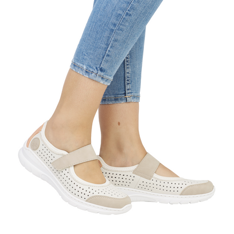 Rieker Nikita L32B5 Mary Jane (Women) - Ginger/Off White Athletic - Casual - Slip On - The Heel Shoe Fitters