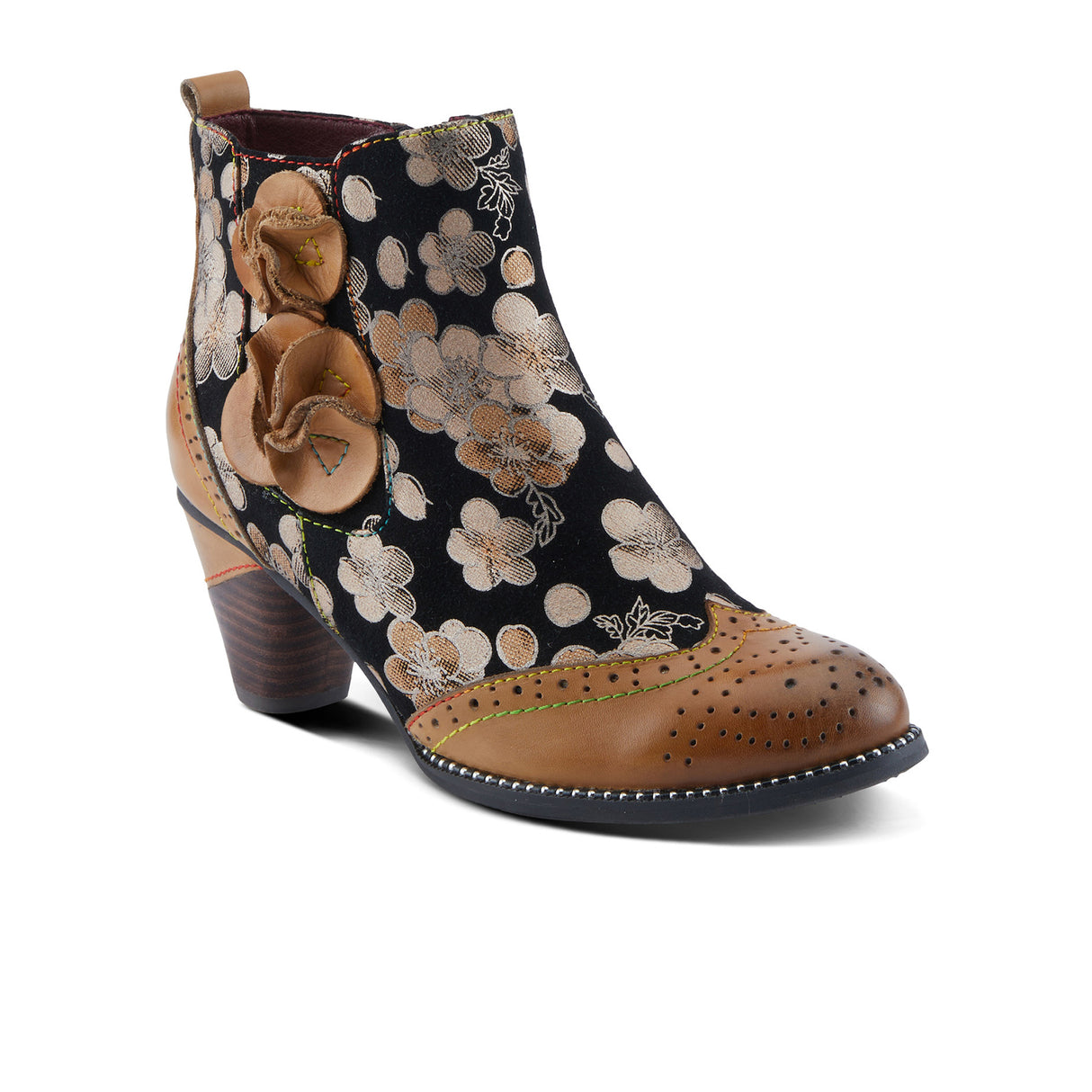 L'Artiste Glynn Heeled Ankle Boot (Women) - Tan Multi Boots - Casual - Ankle - The Heel Shoe Fitters