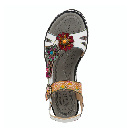 L'Artiste Laga Platform Sandal (Women) - White Multi Sandals - Backstrap - The Heel Shoe Fitters