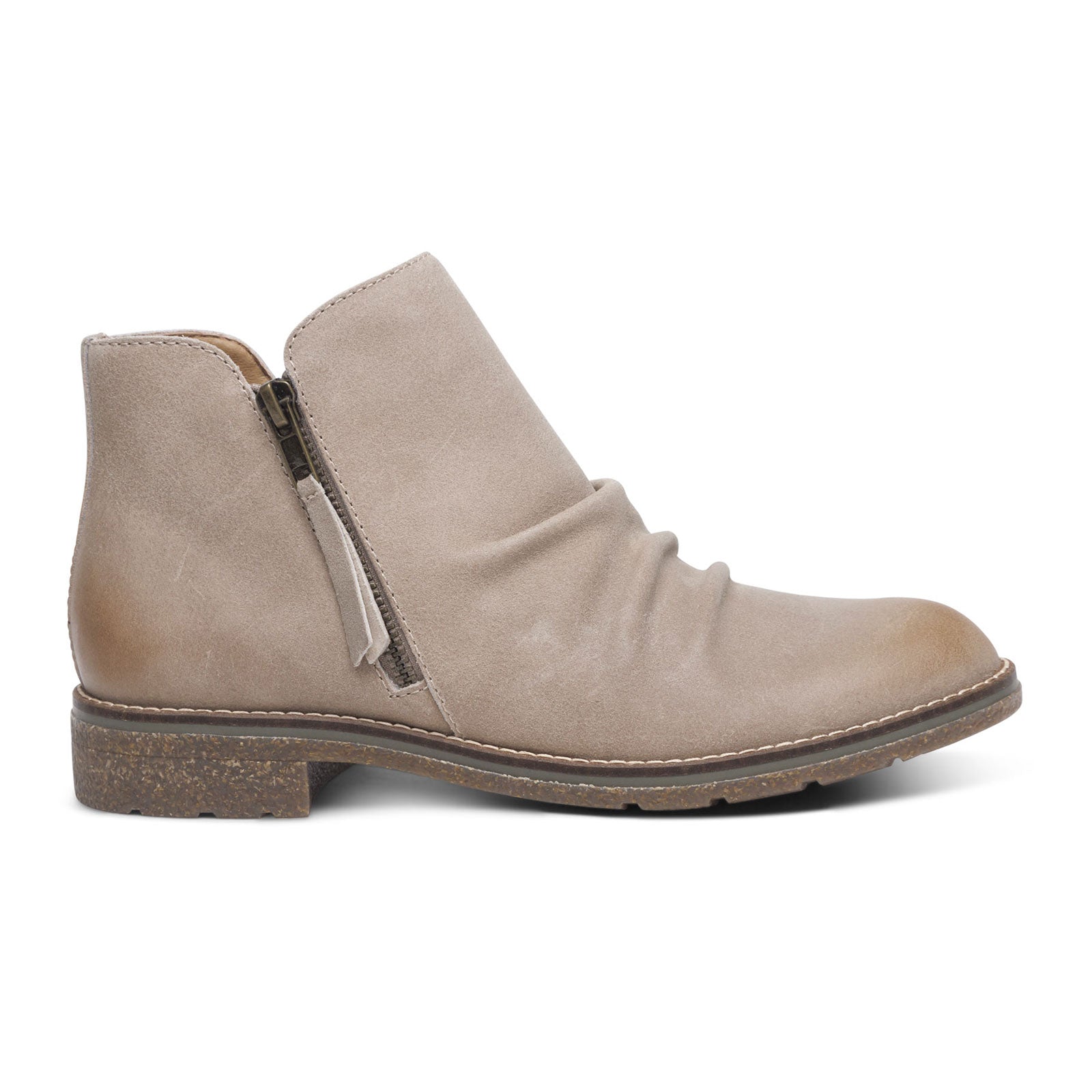 Womens taupe best sale suede ankle boots