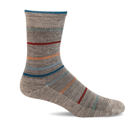 Sockwell Herringbone Stripe Crew Sock (Men) - Light Grey Accessories - Socks - Lifestyle - The Heel Shoe Fitters