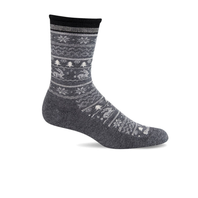 Sockwell Folksy Fairisle Crew Sock (Women) - Charcoal Accessories - Socks - Lifestyle - The Heel Shoe Fitters