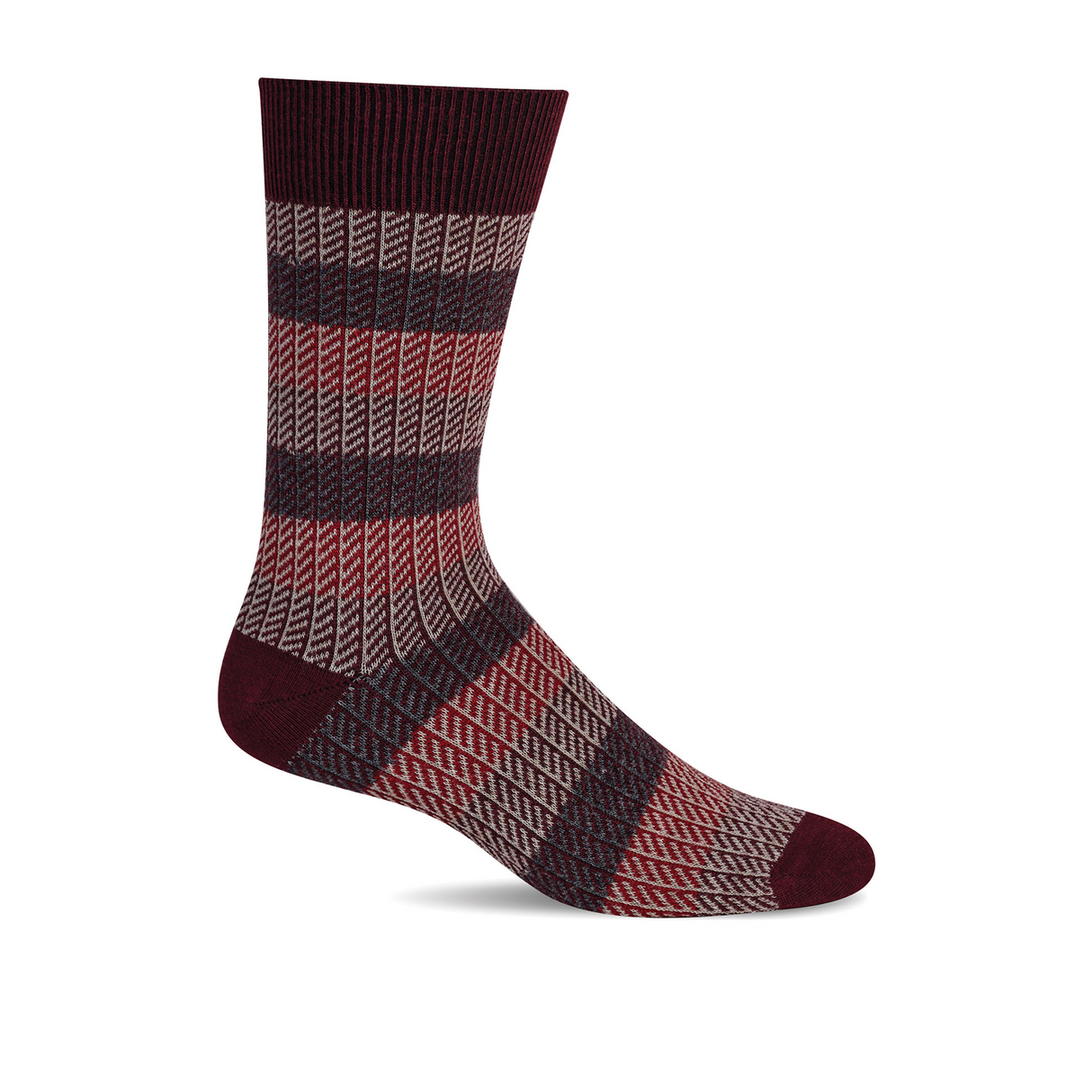 Sockwell Ticking Tweed Crew Sock (Men) - Cranberry Accessories - Socks - Lifestyle - The Heel Shoe Fitters