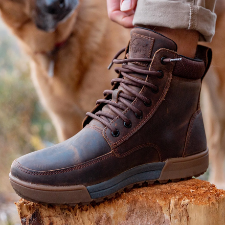 Lems Boulder Summit WP (Unisex) - Rugged Bark Boots - Casual - Mid - The Heel Shoe Fitters