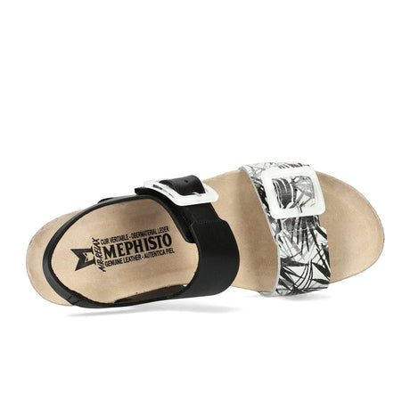 Mephisto Lissia Wedge Sandal (Women) - Black Sandanyl Sandals - Heel/Wedge - The Heel Shoe Fitters