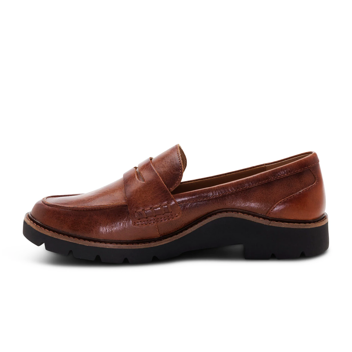 Aetrex Colette Loafer (Women) - Cognac/Black Sole Dress-Casual - Loafer - The Heel Shoe Fitters