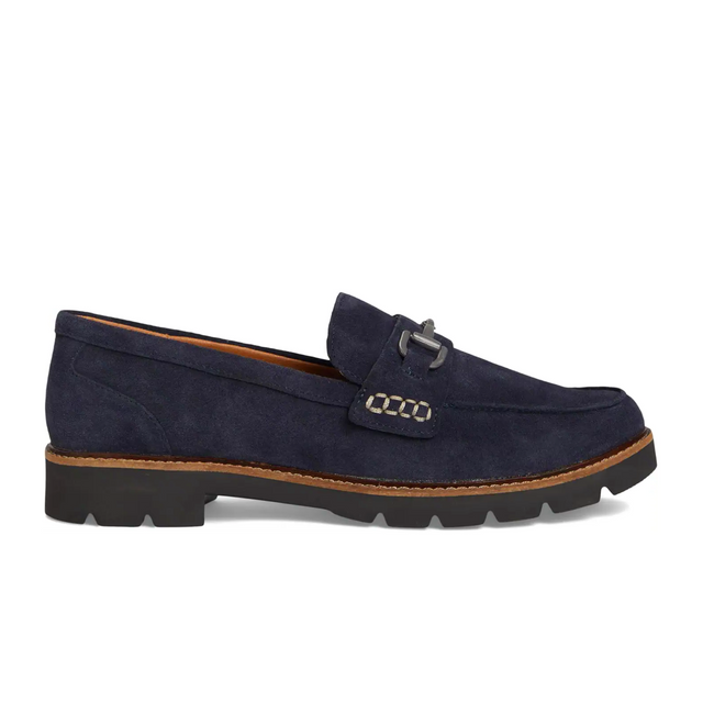 Aetrex Colette Loafer (Women) - Navy Suede Dress-Casual - Loafers - The Heel Shoe Fitters