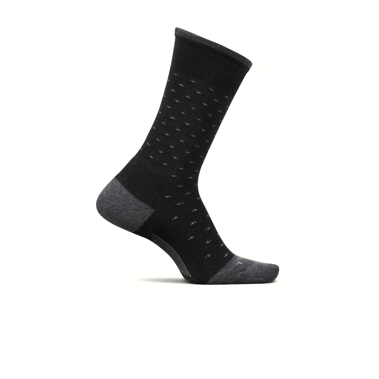 Feetures LM1015620 Max Cushion Classic Rib Crew Sock (Men) - Buttoned Up Charcoal Accessories - Socks - Performance - The Heel Shoe Fitters