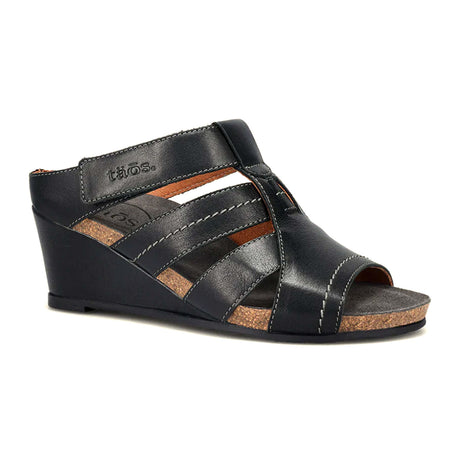 Taos Lydia Wedge Sandal (Women) - Black Sandals - Heel/Wedge - The Heel Shoe Fitters