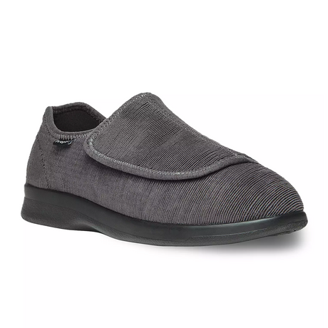 Propet Cush N Foot Slipper (Men) - Slate Corduroy Dress-Casual - Slippers - The Heel Shoe Fitters