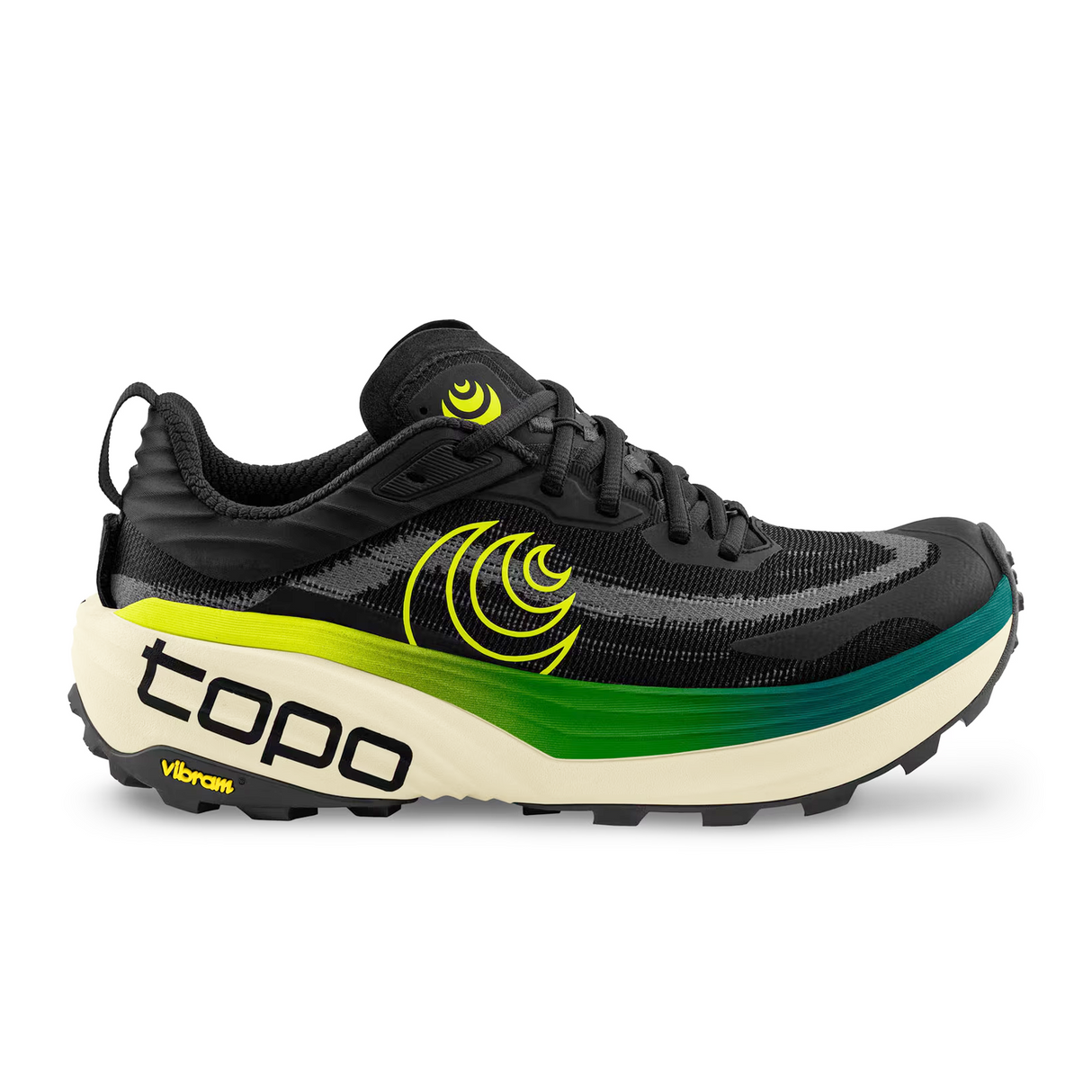 Topo Vista Running Shoe (Men) - Black/Lime Athletic - Running - Trail - The Heel Shoe Fitters