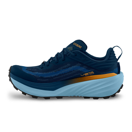 Topo Vista Running Shoe (Men) - Navy/Orange Athletic - Running - Trail - The Heel Shoe Fitters