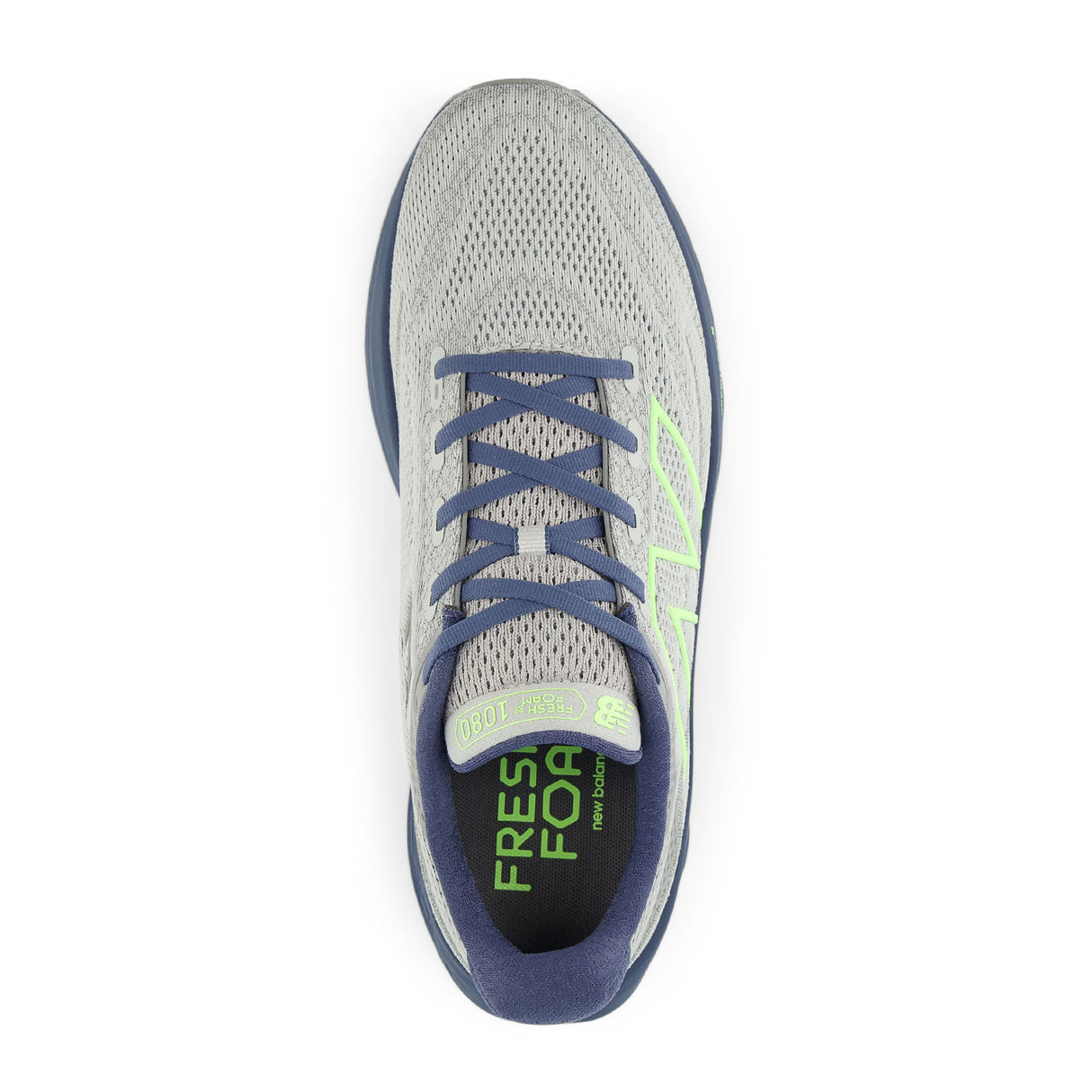 New Balance Fresh Foam X 1080 v13 Running Shoe (Men) - Raincloud/Vintage Indigo/Bleached Lime Glo Athletic - Running - Neutral - The Heel Shoe Fitters