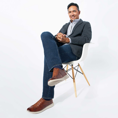 Samuel Hubbard Featherlight Flight Slip On Sneaker (Men) - Cognac Leather Athletic - Casual - Lace Up - The Heel Shoe Fitters