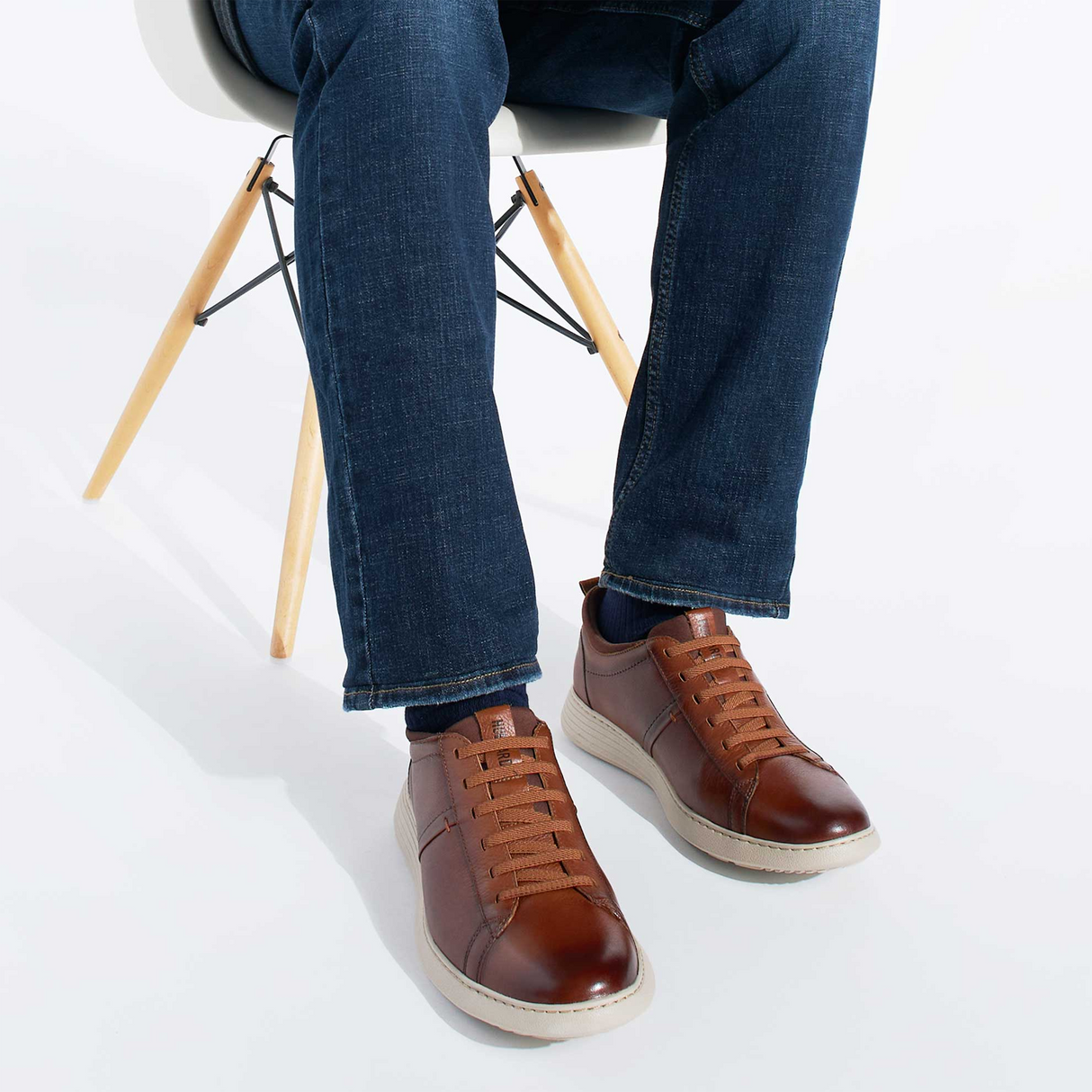 Samuel Hubbard Featherlight Flight Slip On Sneaker (Men) - Cognac Leather Athletic - Casual - Lace Up - The Heel Shoe Fitters