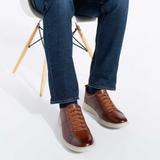 Samuel Hubbard Featherlight Flight Slip On Sneaker (Men) - Cognac Leather Athletic - Casual - Lace Up - The Heel Shoe Fitters