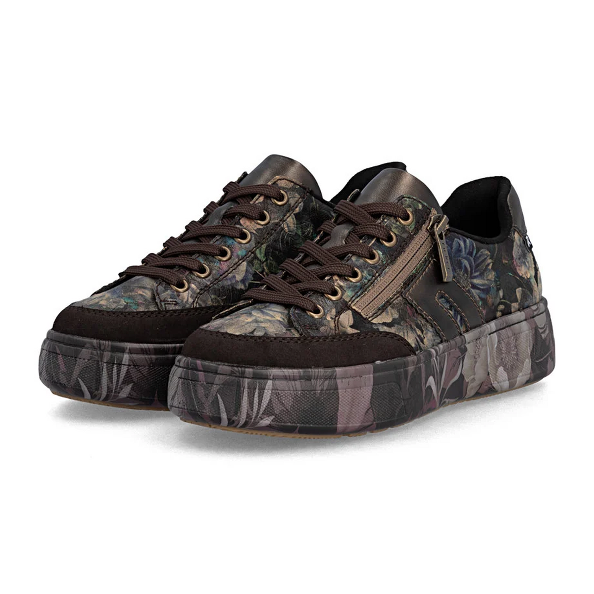 Rieker Brooke M7711 Sneaker (Women) - Nougat/Schwarz Pastell