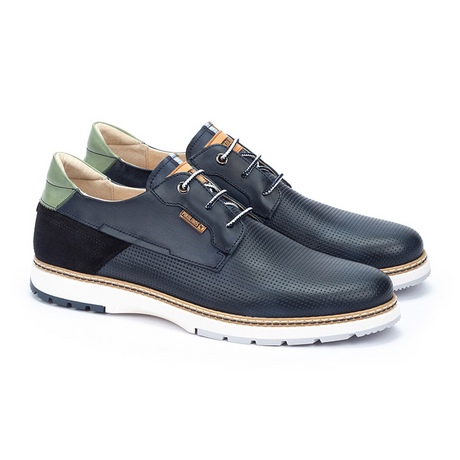 Pikolinos Olvera M8A-4222C1 Oxford (Men) - Blue Leather Dress-Casual - Lace Up - The Heel Shoe Fitters