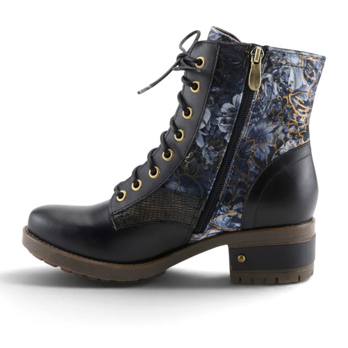 L'Artiste Marty-Flow Lace Up Boot (Women) - Black Multi Boots - Casual - Low - The Heel Shoe Fitters