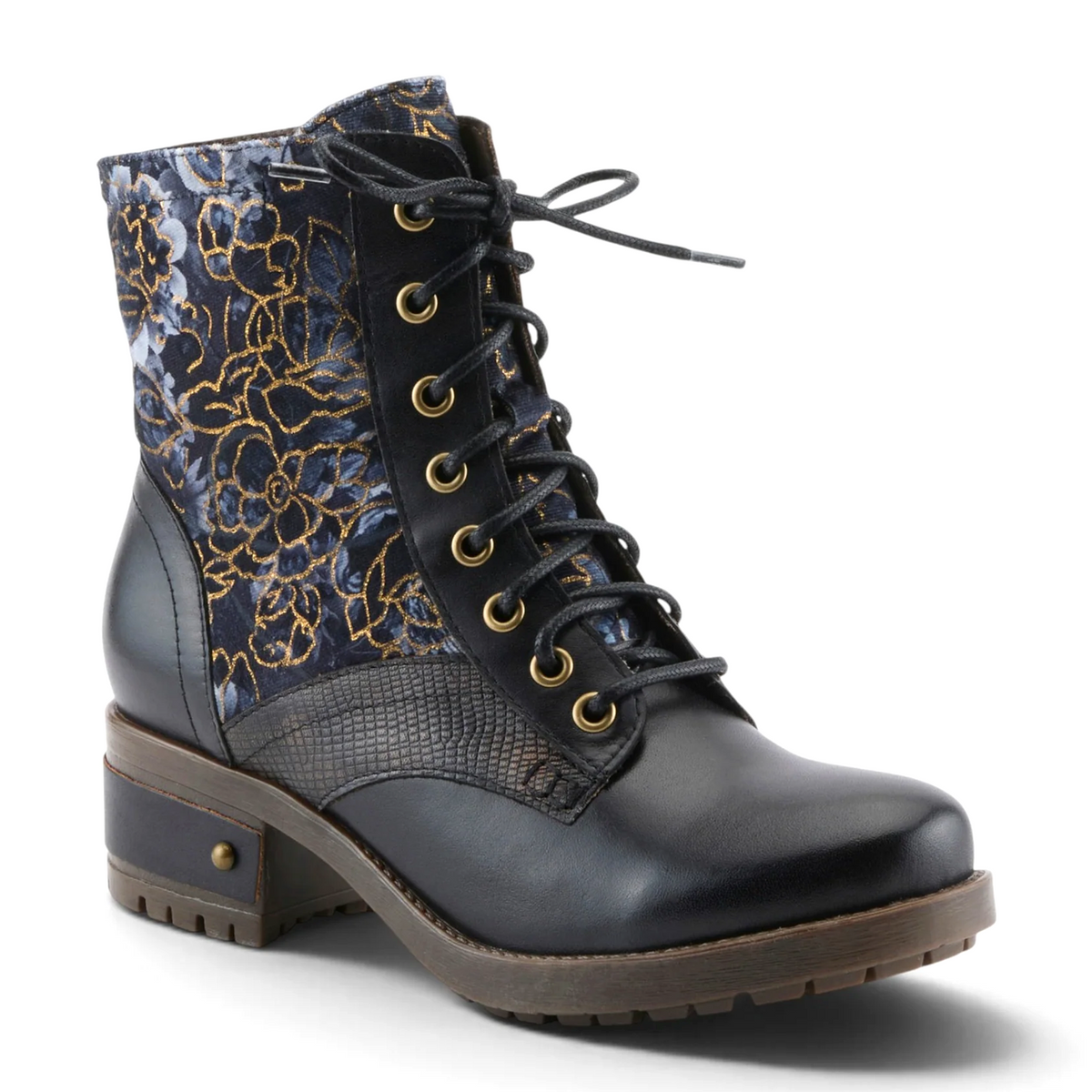 L'Artiste Marty-Flow Lace Up Boot (Women) - Black Multi Boots - Casual - Low - The Heel Shoe Fitters