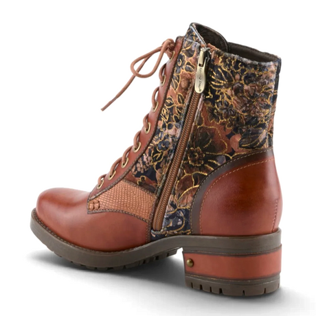 L'Artiste Marty-Flow Lace Up Boot (Women) - Camel Multi Boots - Casual - Low - The Heel Shoe Fitters