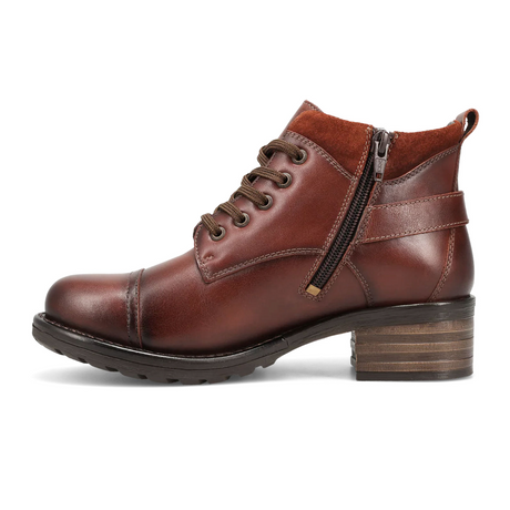 Taos Mini Crave Ankle Boot (Women) - Cognac Boots - Casual - Low - The Heel Shoe Fitters