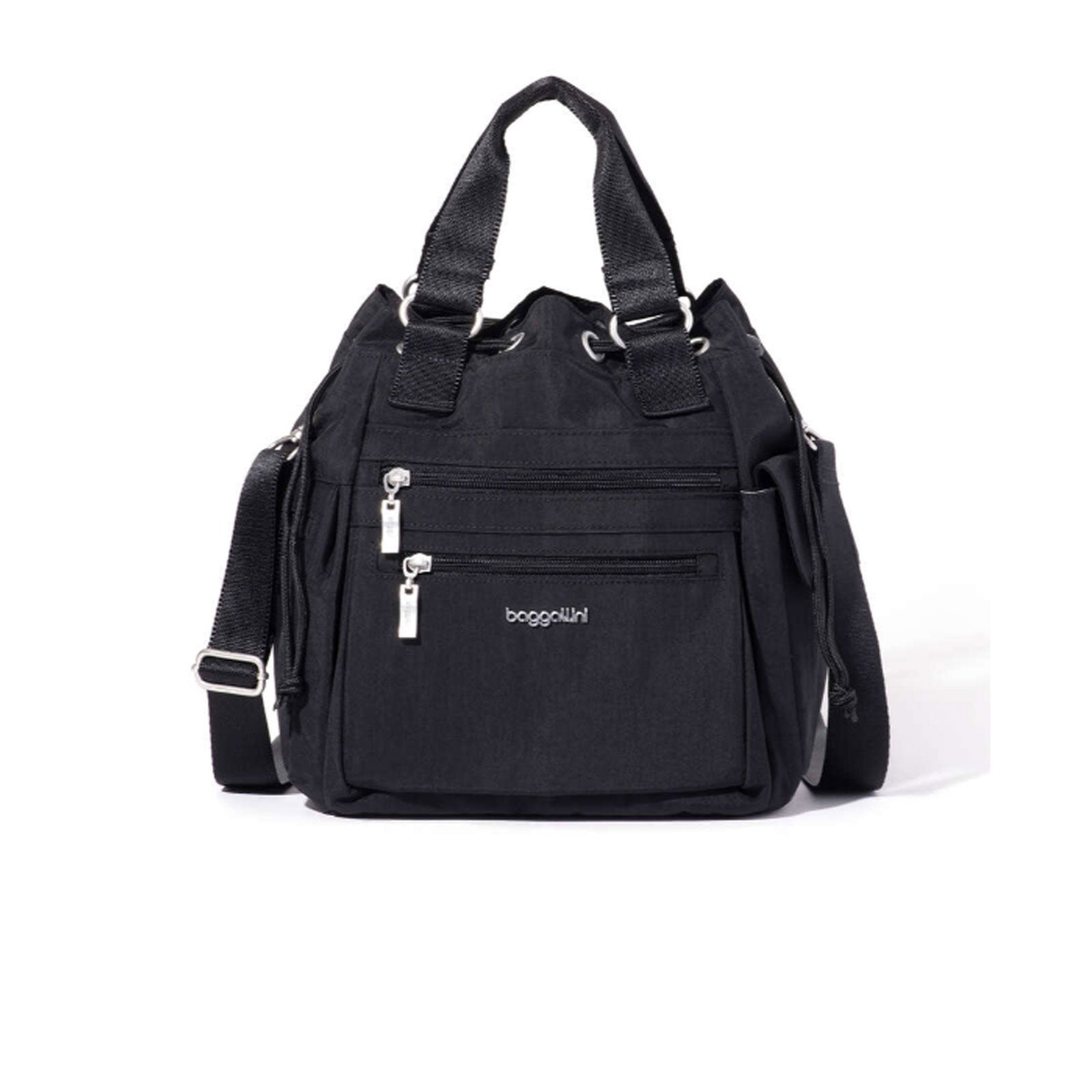 Baggallini Modern Everywhere Drawstring Bag Black The Heel