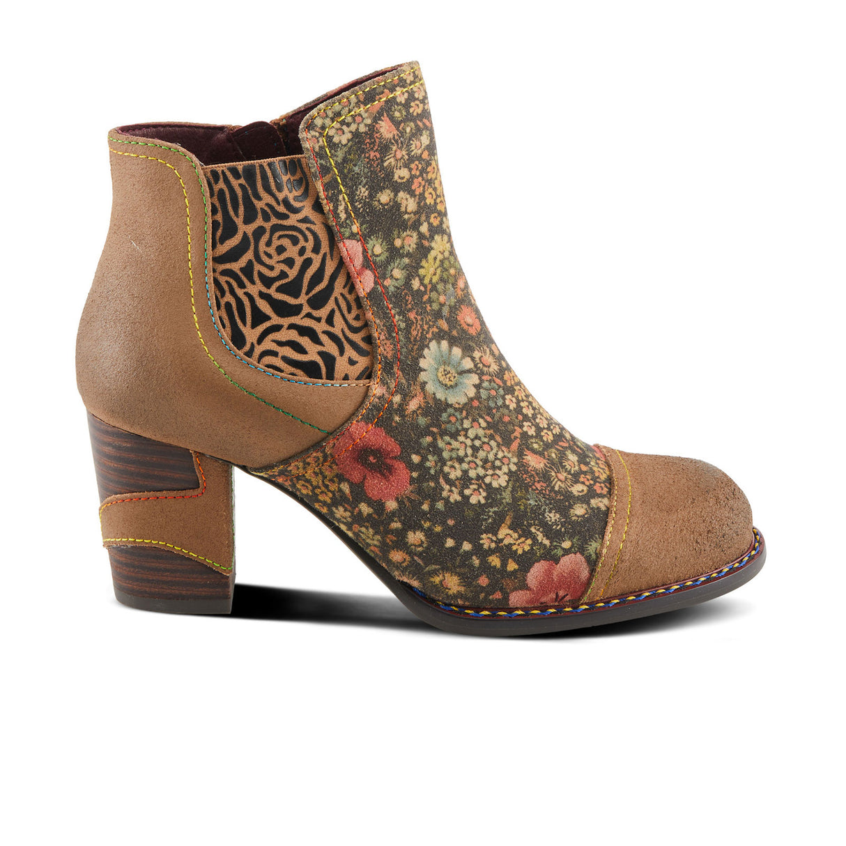 L'Artiste Melvina Ankle Boot (Women) - Brown Multi Boots - Fashion - Ankle Boot - The Heel Shoe Fitters