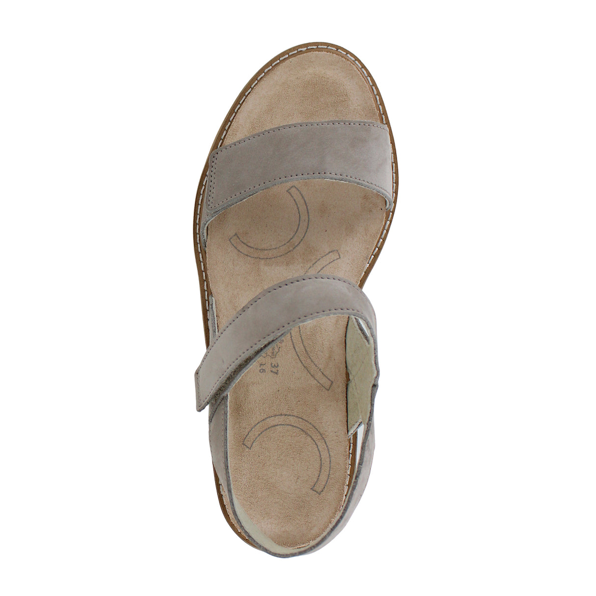 Naot Meringue Wedge Sandal (Woman) - Stone Nubuck with Off White Sole Sandals - Heel/Wedge - The Heel Shoe Fitters