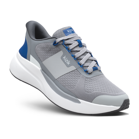 Kizik Freedom Run Sneaker (Men) - Alloy/Blue Athletic - Casual - Lace Up - The Heel Shoe Fitters