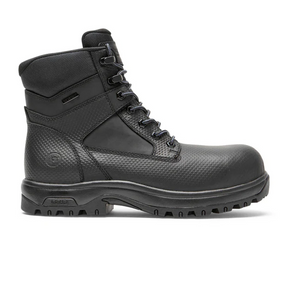 Dunham 8000 Works 6" Safety Boot (Men) - Black Textured Leather Boots - Work - 6" - The Heel Shoe Fitters