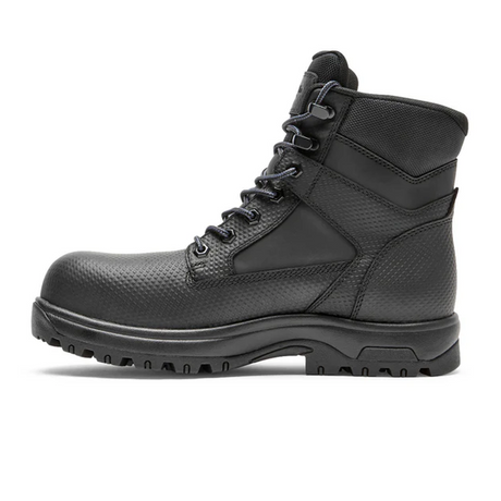 Dunham 8000 Works 6" Safety Boot (Men) - Black Textured Leather Boots - Work - 6 Inch - The Heel Shoe Fitters