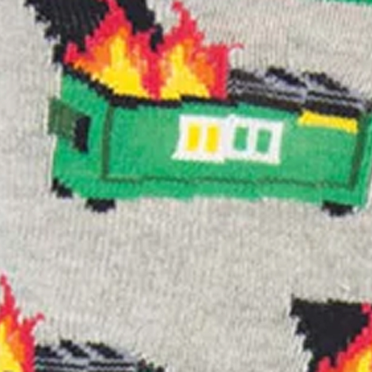 SockSmith Dumpster Fire Crew Sock (Men) - Gray Heather Accessories - Socks - Lifestyle - The Heel Shoe Fitters