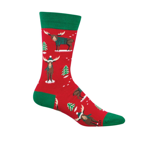 SockSmith Christmoose Crew Sock (Men) - Red Accessories - Socks - Lifestyle - The Heel Shoe Fitters
