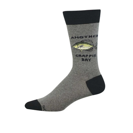 SockSmith Crappie Day Crew Sock (Men) - Charcoal Heather Accessories - Socks - Lifestyle - The Heel Shoe Fitters