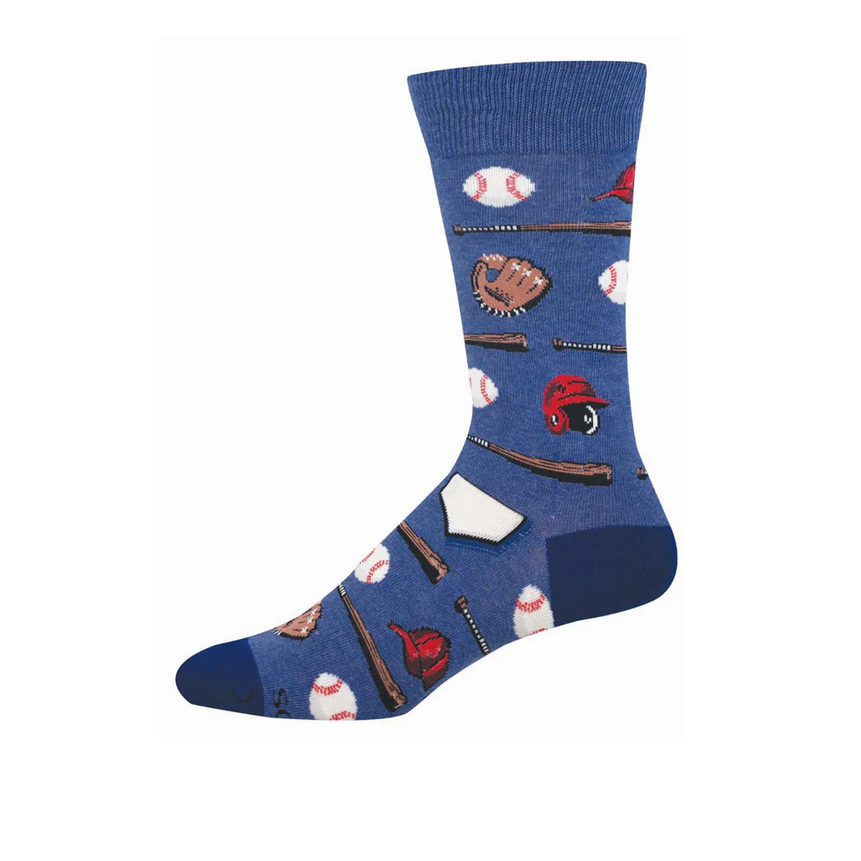SockSmith Playing Hardball Crew Sock (Men) - Blue Heather