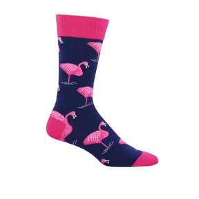 SockSmith Flamingo Crew Sock (Men) - Navy Accessories - Socks - Lifestyle - The Heel Shoe Fitters