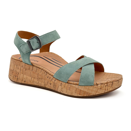 Aetrex Flora Wedge Sandal (Women) - Sage Sandal - Heel/Wedge - The Heel Shoe Fitters