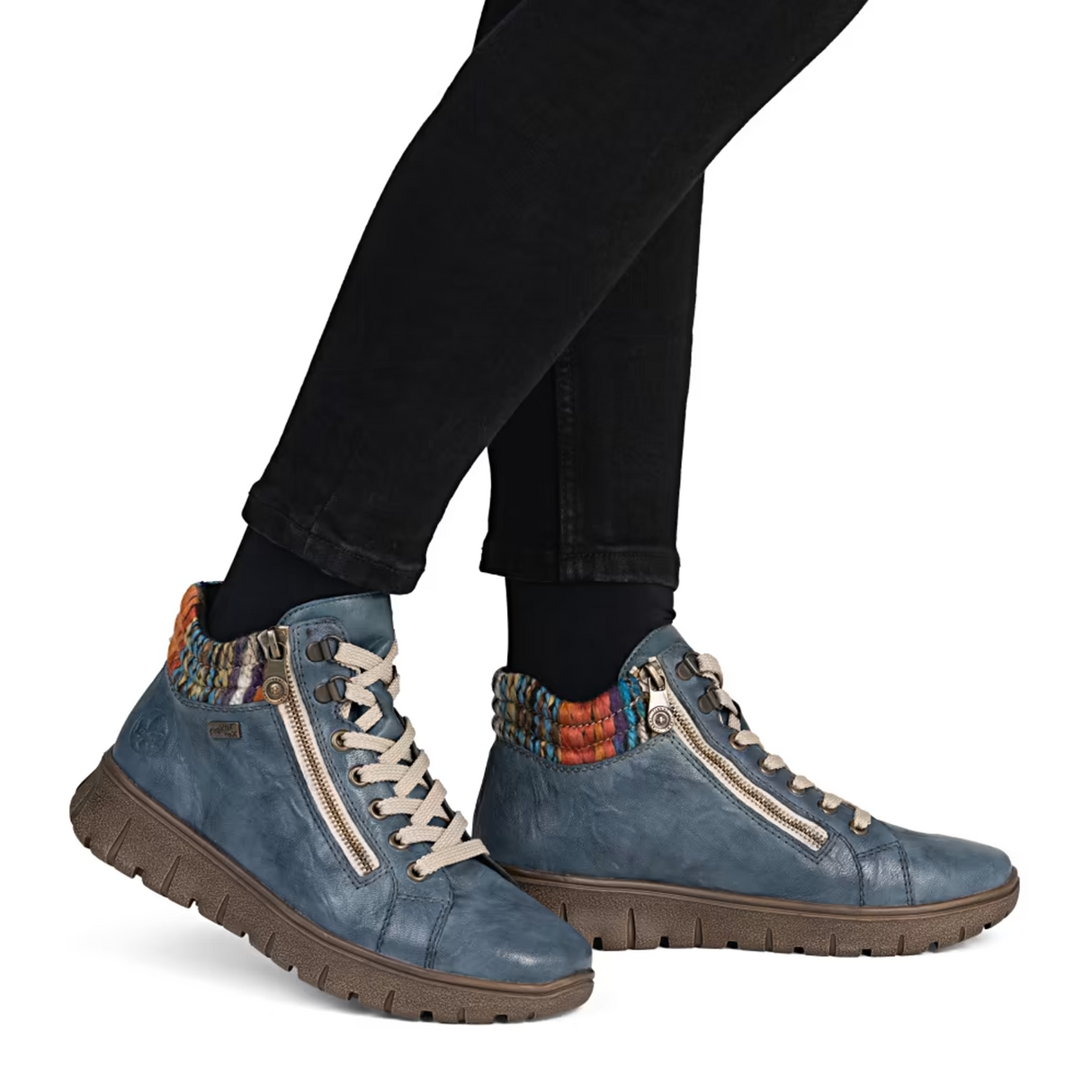 Rieker N1305 Heike Sneaker Boot (Women) - Baltik/Orange Multi Athletic - Casual - Lace Up - The Heel Shoe Fitters